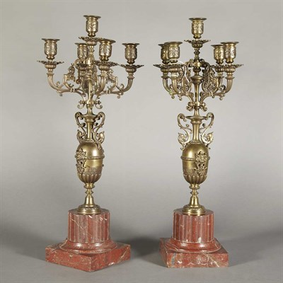 Lot 663 - Pair of Louis XVI Style Gilt-Metal and Rouge...