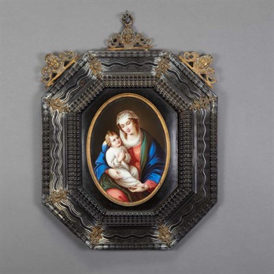 Lot 669 - Framed Continental Painted Porcelain Plaque of...