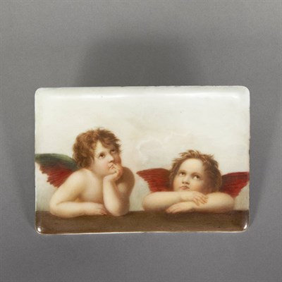 Lot 517 - Unframed Continental Painted Porcelain Plaque...