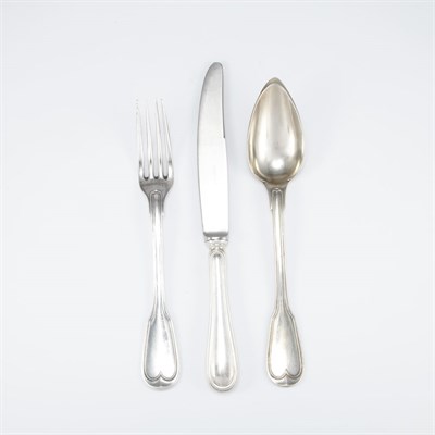 Lot 296 - Italian Silver Flatware Service Comprising...