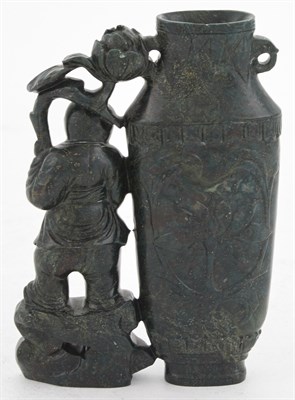 Lot 420 - Chinese Jade Vase Late 19th century Decorated...