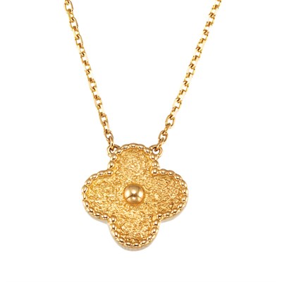 Lot 14 - Gold 'Alhambra' Pendant-Necklace, Van Cleef & Arpels