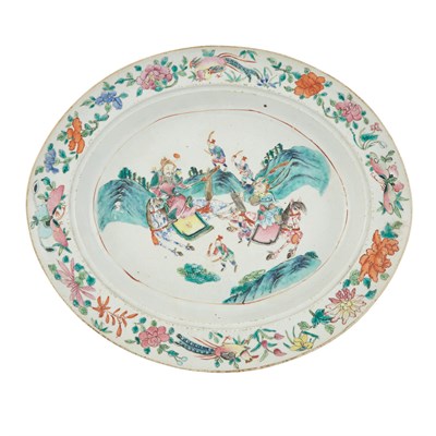 Lot 504 - Chinese Export Famille Rose Porcelain Oval...