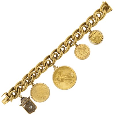 Lot 811 - Gold Coin Charm Bracelet, Tiffany & Co.