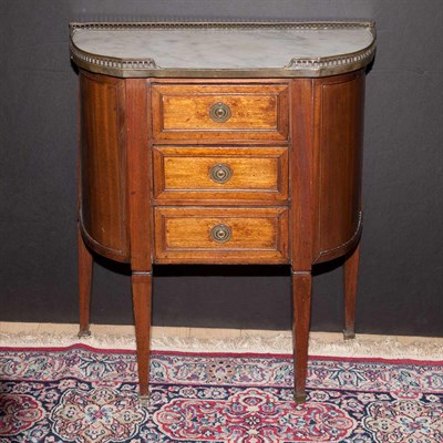 Lot 257 - Louis XVI Style Marble Top Mahogany Side Table...