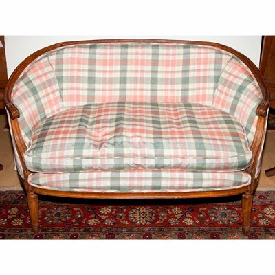 Lot 251 - Louis XVI Style Walnut Settee Length 51 inches.