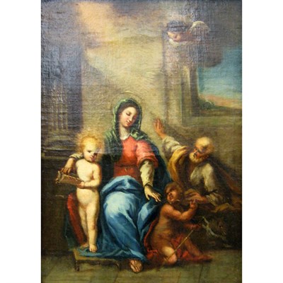 Lot 32 - Spanish School 17th Century Holy Family with...