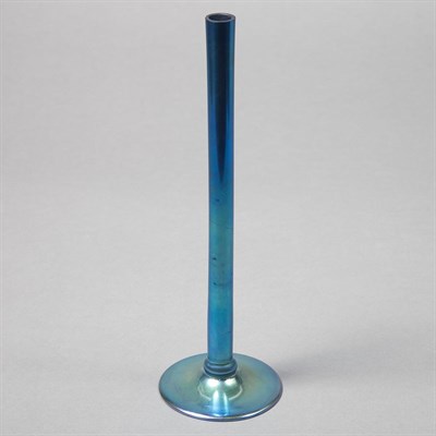 Lot 493 - Carder Steuben Blue Aurene Glass Bud Vase...