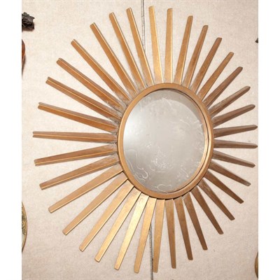 Lot 451 - Gold Painted Metal Sunburst-Form Mirror...
