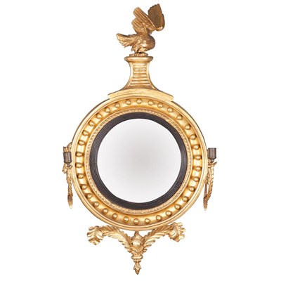 Lot 125 - Classical Gilt-Wood Convex Mirror 19th Century...