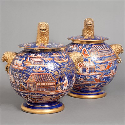 Lot 345 - Pair of Chinoiserie Decorated Porcelain...