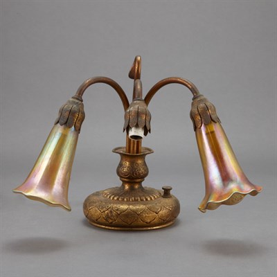 Lot 501 - Tiffany Studios Gilt-Bronze and Favrile Glass...