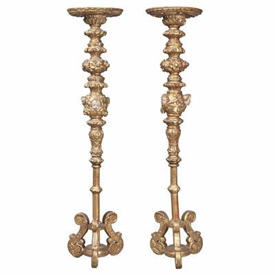 Lot 399 - Pair of Italian Baroque Painted and Parcel...