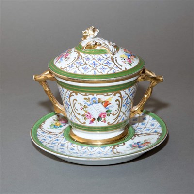 Lot 363 - Sevres Style Porcelain Eculle on Stand Painted...