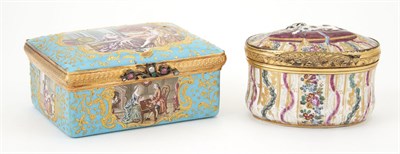 Lot 244 - Continental Jeweled Gold-Mounted Enamel Snuff...