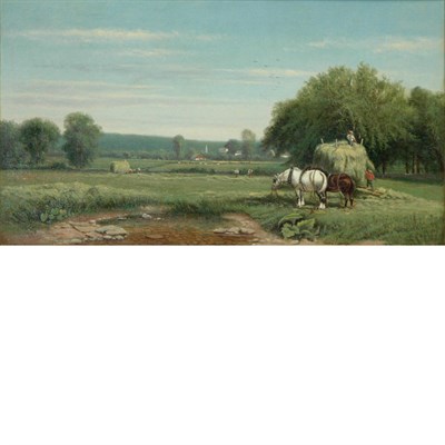 Lot 16 - Clinton Loveridge American, 1824-1915 Haying,...