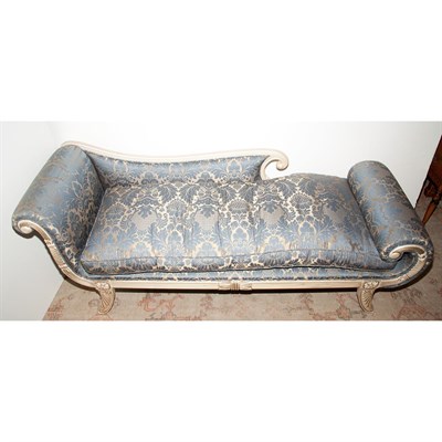 Lot 277 - Empire Style White Painted Recamier Length 6...