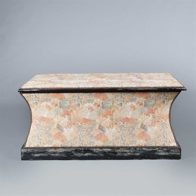 Lot 140 - Upholstered and Black Painted Chest Height 25...