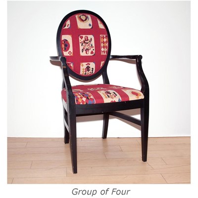 Lot 264 - Group of Four Art Deco Style Black Painted...