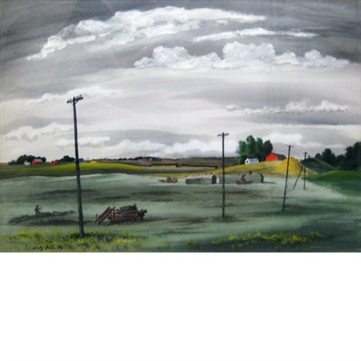 Lot 20 - Adolf Dehn American, 1895-1968 Haymaking in...