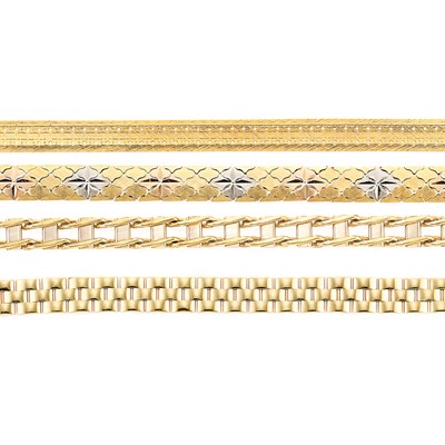 Lot 49 - Four Gold Bracelets
