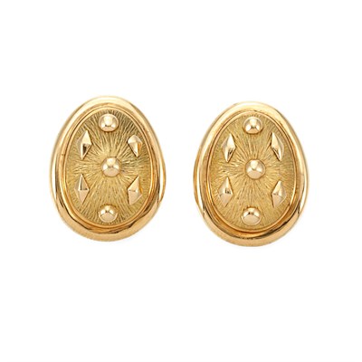 Lot 744 - Pair of Gold Earclips, Tiffany & Co., Schlumberger