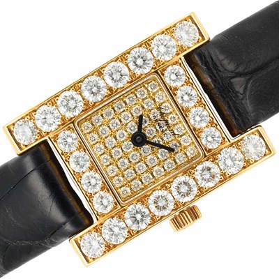 Lot 542 - Lady's Gold and Diamond Wristwatch, Chopard