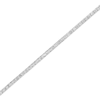 Lot 624 - Platinum and Diamond Straightline Bracelet