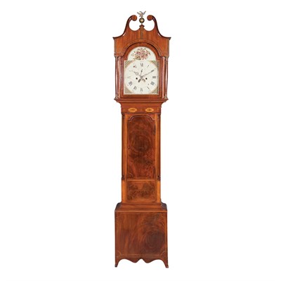 Lot 219 - Federal Inlaid and Figured Mahogany Tall Case...