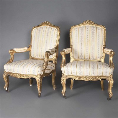 Lot 589 - Pair of Louis XV Style Carved Gilt-Wood...