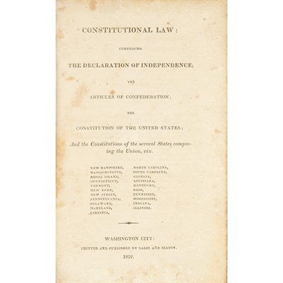Lot 20 - [CONSTITUTIONS] Constitutional Law: Comprising...