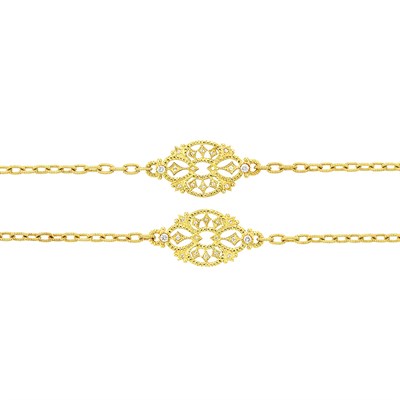 Lot 826 - Long Gold and Diamond Chain Necklace, Judith Ripka