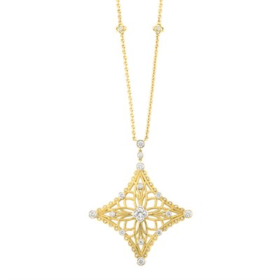 Lot 319 - Gold and Diamond Pendant-Necklace