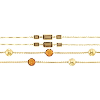Lot 6 - Two Gold and Gem-Set Chain Necklaces, Chimento, Ippolita