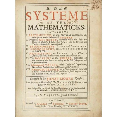 Lot 181 - MOORE, JONAS [SIR] A New Systeme of the...
