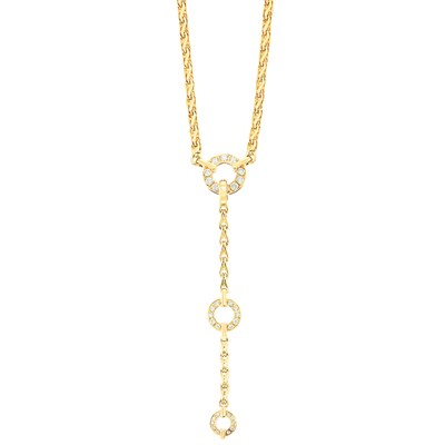 Lot 527 - Long Gold and Diamond Chain Necklace, Di Modolo