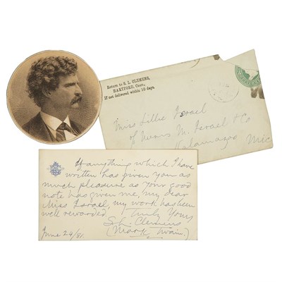 Lot 240 - TWAIN, MARK (=CLEMENS, SAMUEL LANGHORNE)...
