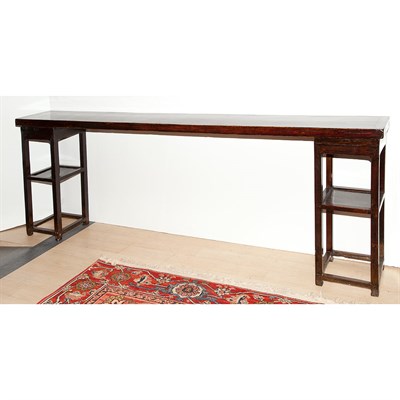 Lot 132 - Chinese Hardwood Console Height 34 1/2 inches,...