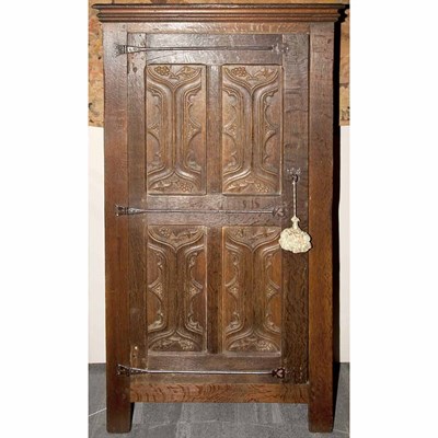 Lot 127 - Provincial Baroque Style Oak Cabinet Height 65...