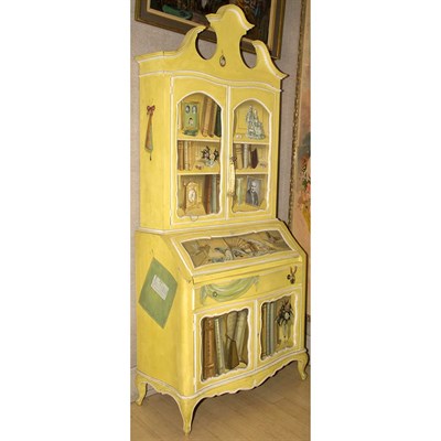 Lot 242 - Italian Rococo Style Trompe L'oeil Painted...