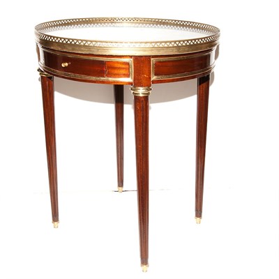 Lot 493 - Louis XVI Style Marble Top Mahogany Bouillotte...