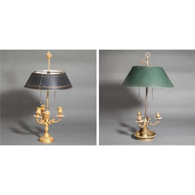 Lot 213 - Two French Bouillotte Lamps Height of taller...