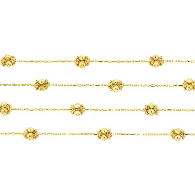Lot 539 - Long Gold Beaded Cluster Chain Necklace, Tiffany & Co.