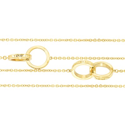 Lot 389 - Long Gold 'Interlocking Circle 1837' Chain Necklace, Tiffany & Co.