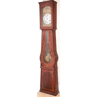 Lot 419 - French Provincial Oak Tall Case Clock Height 7...