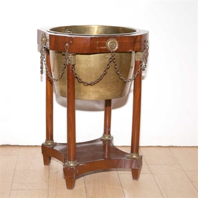 Lot 434 - Regency Style Mahogany and Brass Jardiniere...