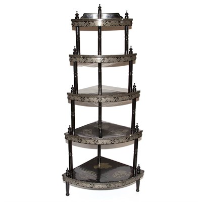 Lot 430 - Regency Style Japanned Etagere Height 61...