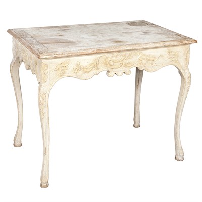 Lot 385 - Continental Rococo Style Painted Hall Table...