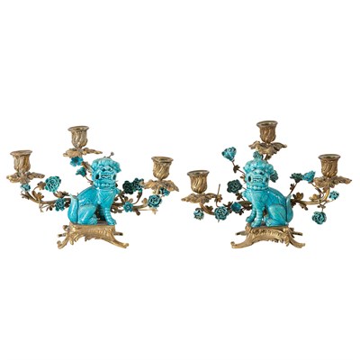 Lot 288 - Pair of Chinese Export Turquoise Glazed...