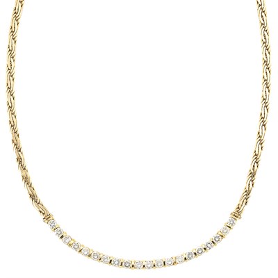 Lot 306 - Gold and Diamond Necklace